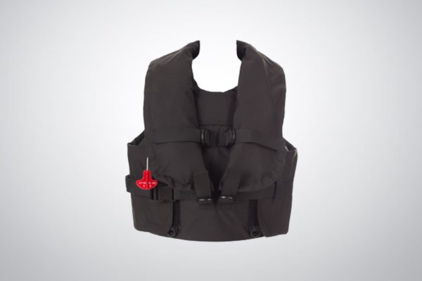 inflatable floatation vest uninflated front view