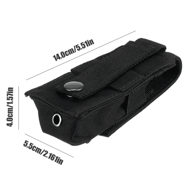 MOLLE Flashlight Pouch with dimensions