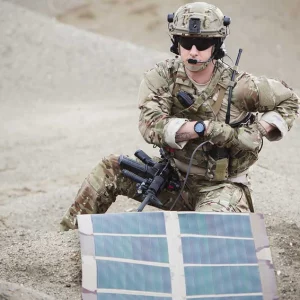 Soldier using solar power bank management system